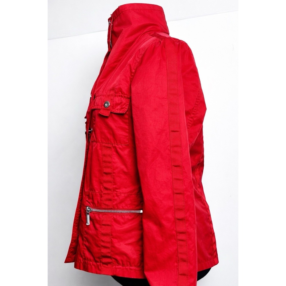 CAbi Red Utility Jacket Women Small‎ Cotton Nylon Snap Zip Pockets - Picture 2 of 11